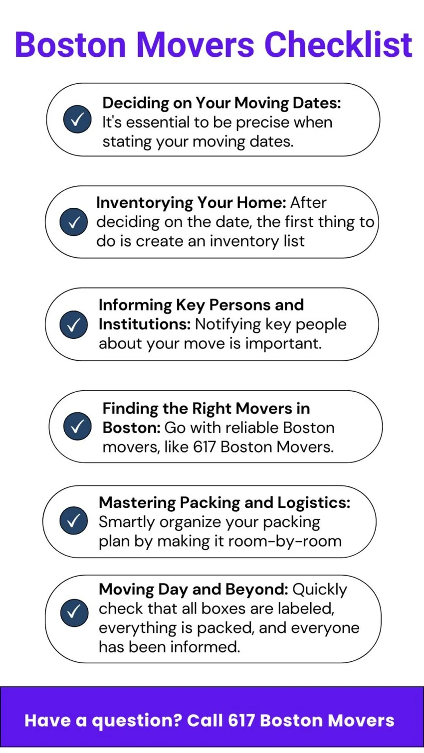 Boston Movers Checklist