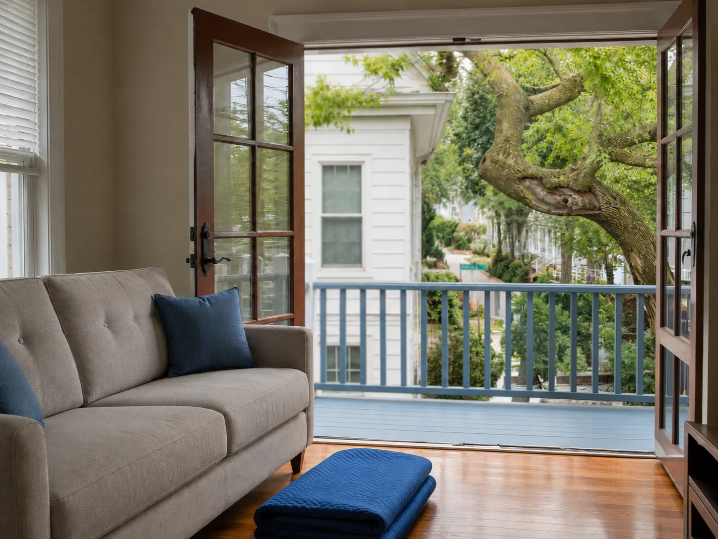 Couch moved into a Boston home by 617 Boston Movers