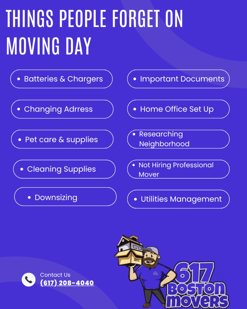 Things People Forget on Moving Day