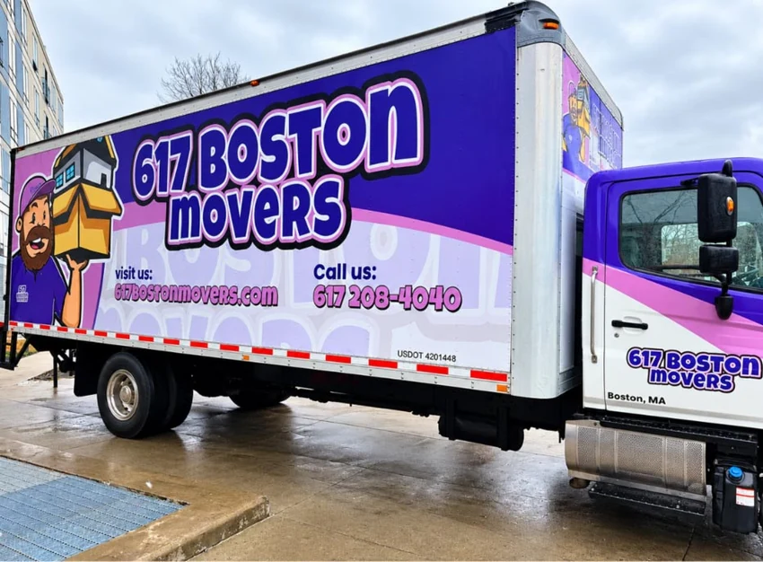 Professional moving truck utilized for a residential relocation from Worcester, MA to Mashpee, MA